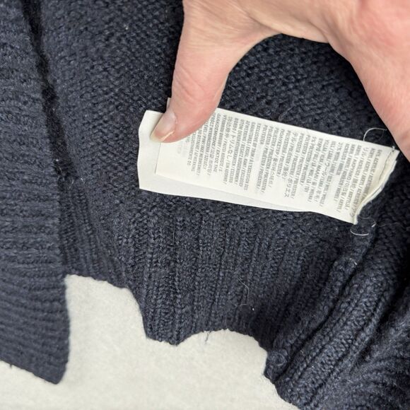 Vtg Abercrombie & Fitch Womens Cardigan Navy Blue Wool Sz S Classic Y2K Preppy - Picture 4 of 8